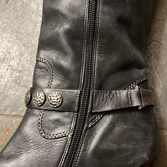 BOGO FREE ALL ITEMS! Biviel sexy stacked heel leather boots stitching pewter 39 - Picture 5 of 9